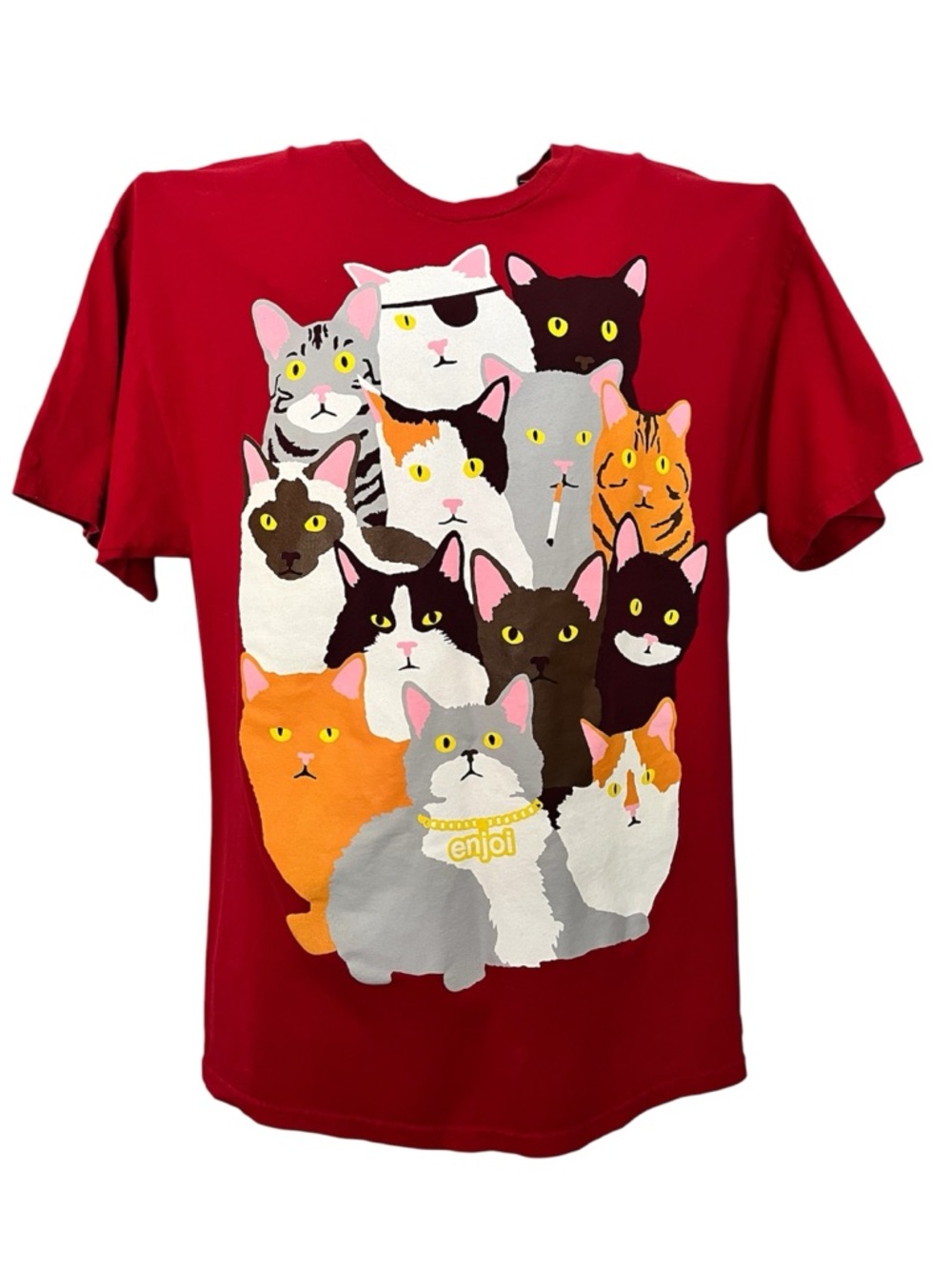Enjoi Cat Graphic Tee XL  Skateboard Shirt Y2K Streetwear Cats